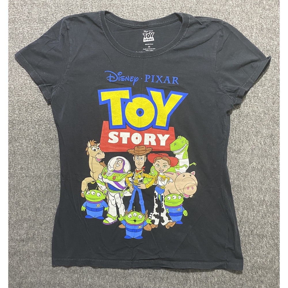 Disney Toy Story tee shirt black graphic print short sleeve women's size M